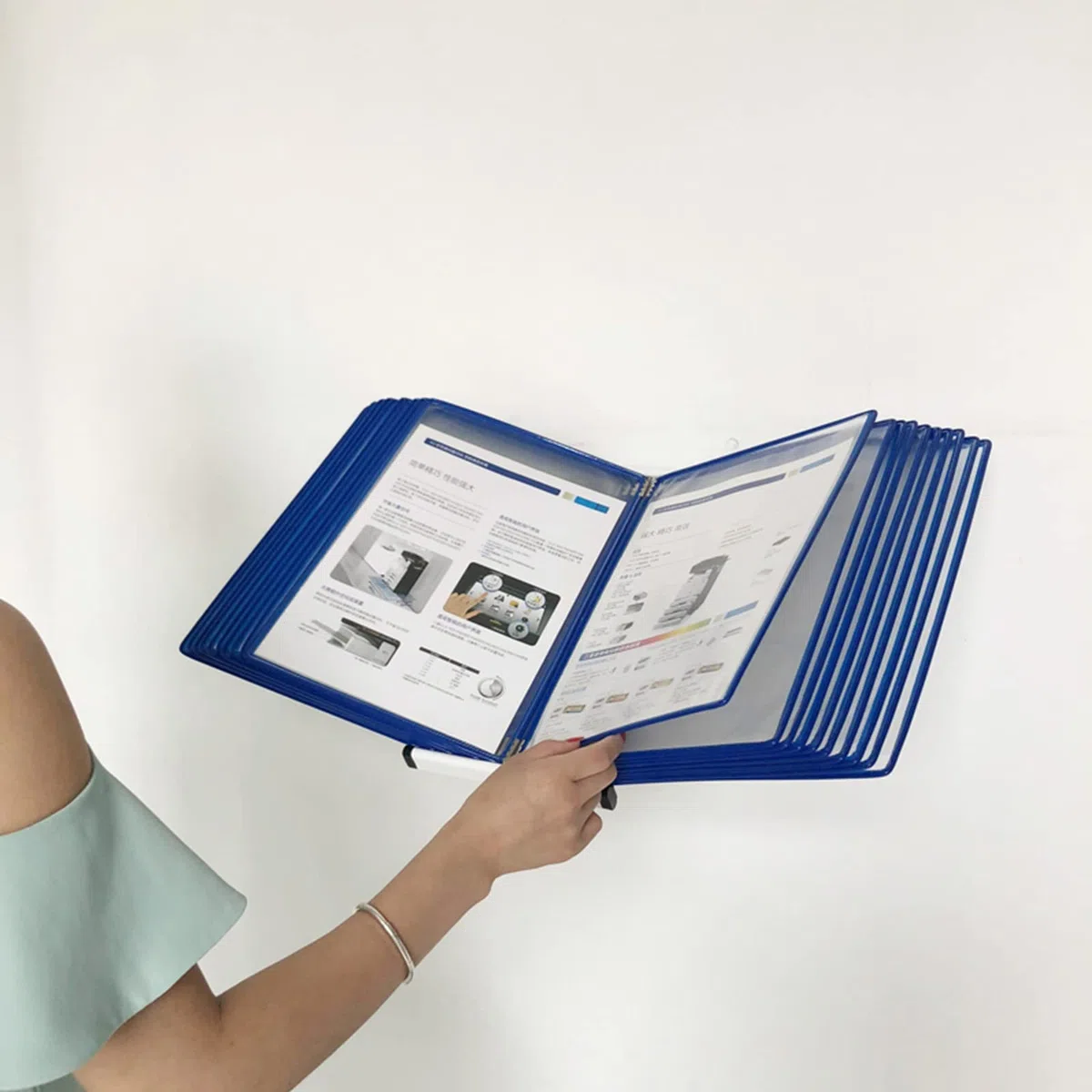 Organizador de Escritorio para Sistemas de Referencia, archivador Plegable, Soporte para Sistemas de exhibición de Escritorio, Organizador de Archivos A4 de 20 páginas con Bolsillos (G)