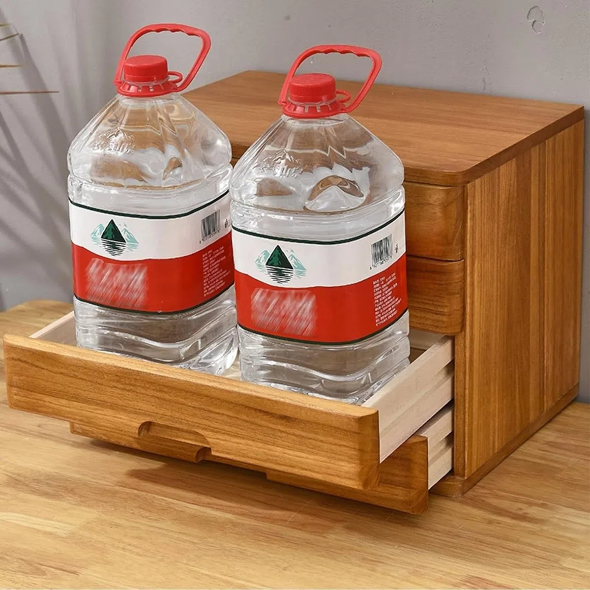 Organizador De Escritorio - Archivador Con Cajones De Madera, Estantería Multiusos Para Encimera, Para Libros, CD Y Revistas(3 layer)