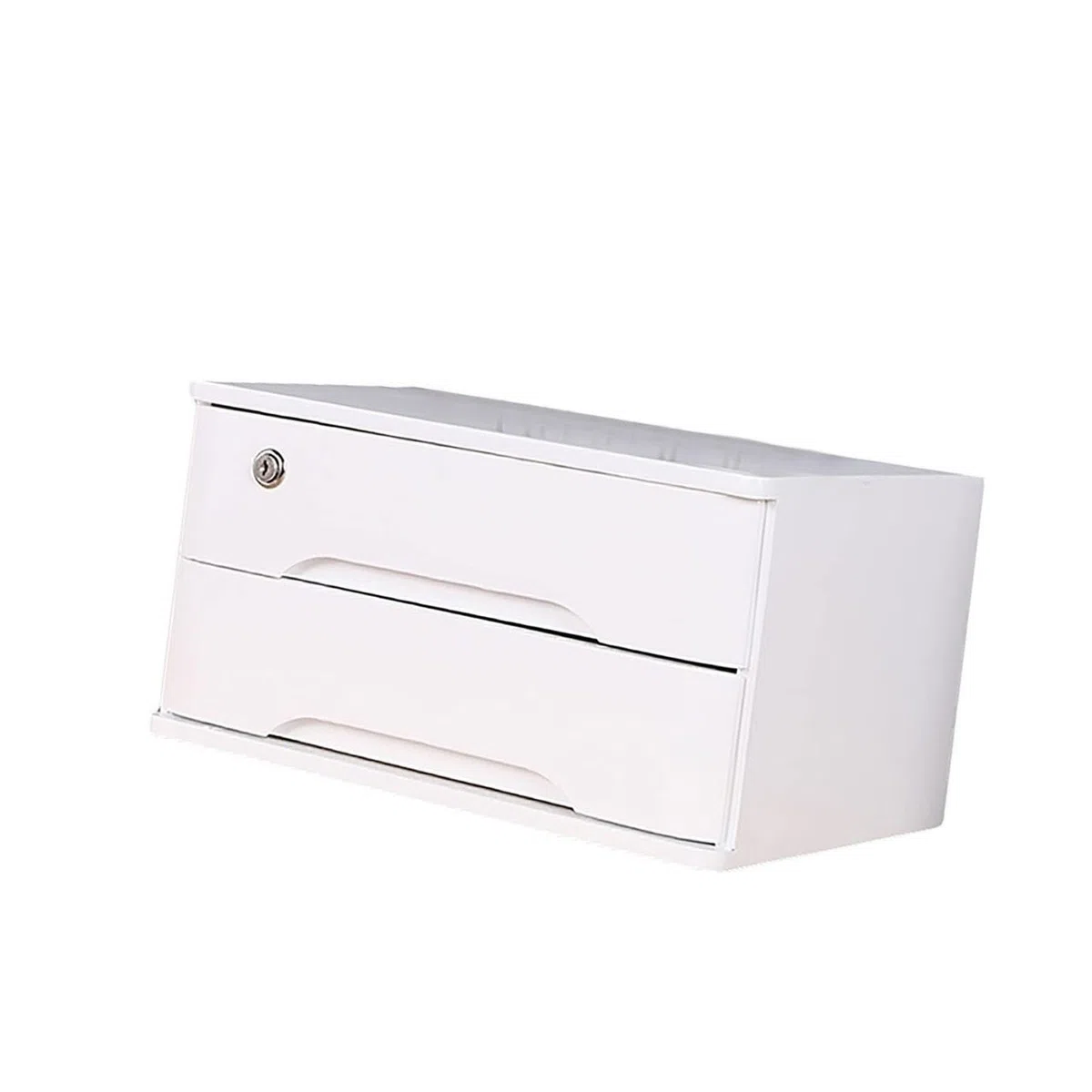 Organizador de Escritorio de Madera con Cerradura y cajones, Caja de Almacenamiento de Recibos A4 para Suministros de Oficina en casa, 4 Capas.