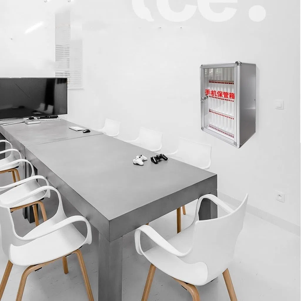 Caja de Almacenamiento para teléfono móvil con asa - Gabinete de 36 Ranuras para aulas, oficinas y conferencias - Ideal para exámenes y Uso Escolar - Organiza Tus Dispositivos de Forma efici