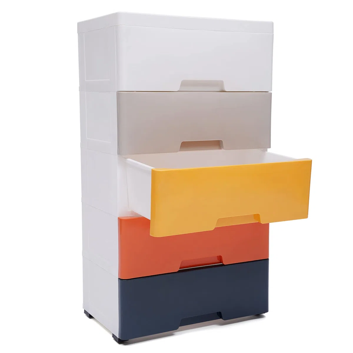 Organizador de Literatura con cajones de plástico, cómoda, Armario de Almacenamiento de 5 cajones, apilable, Vertical, pequeño, Organizador de Armario para Pasillo, Entrada y hogar