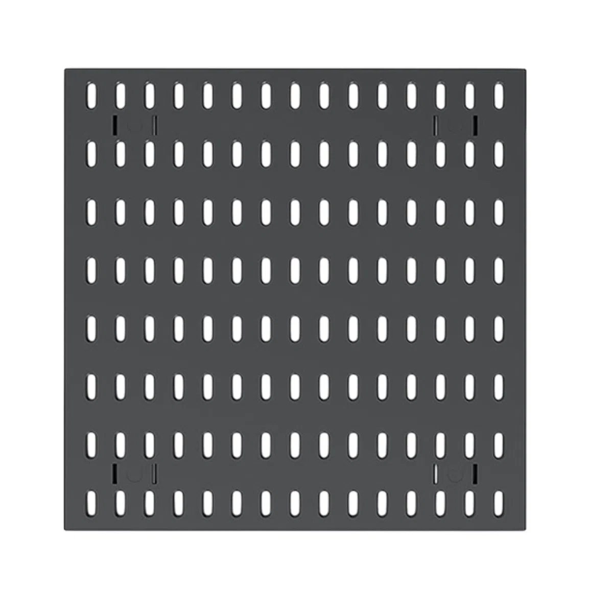 Componentes organizadores modulares de tablero perforado, diseño de tablero de almacenamiento con ranura negra para configuración de escritorio y almacenamiento de artículos pequeños en la pared, de
