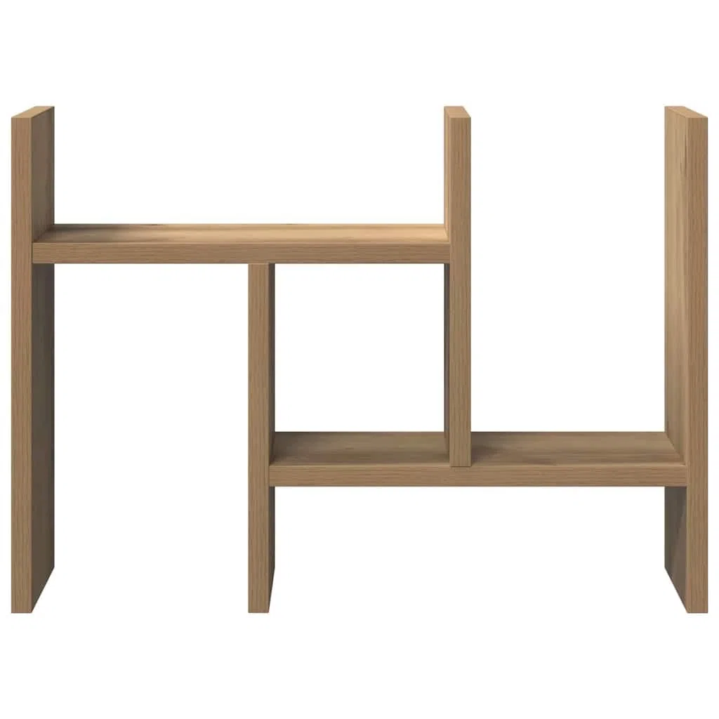 Organizador de escritorio de madera de roble Artisan, 50 x 15,5 x 35,5 cm, estante con compartimento, soporte para bolígrafo y cartas, orden para oficina, lugar de trabajo y oficina en casa