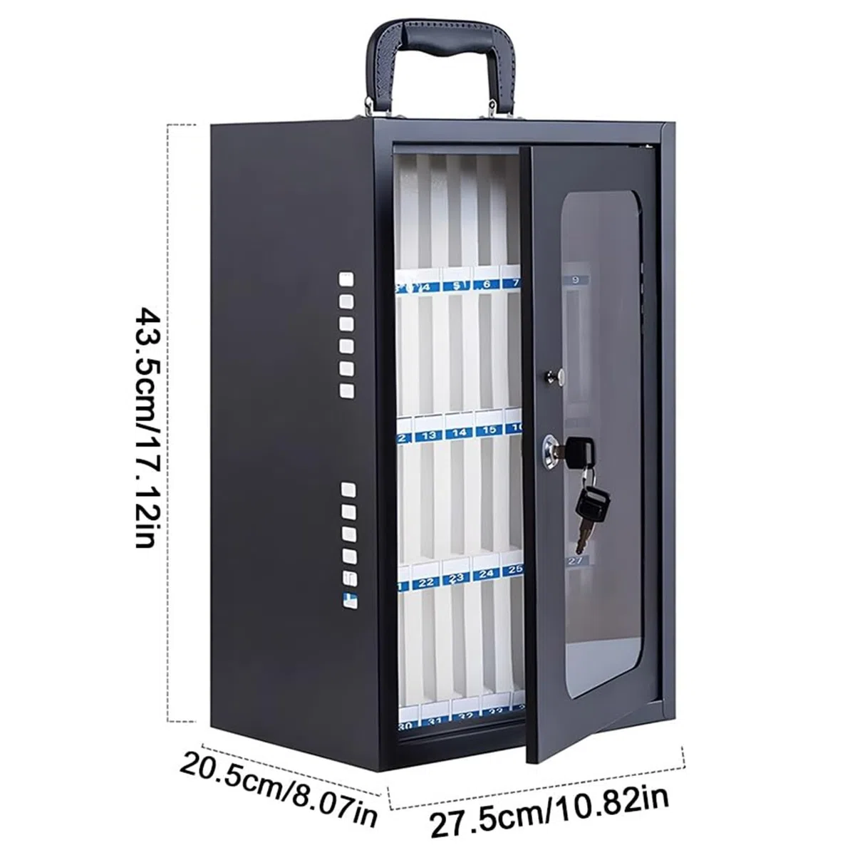 Casillero de Acero Inoxidable para teléfonos móviles, montado en la Pared, para aulas. Caja de Almacenamiento con 36 Ranuras. Soporte Duradero para teléfonos móviles. Solución Segura y Organ