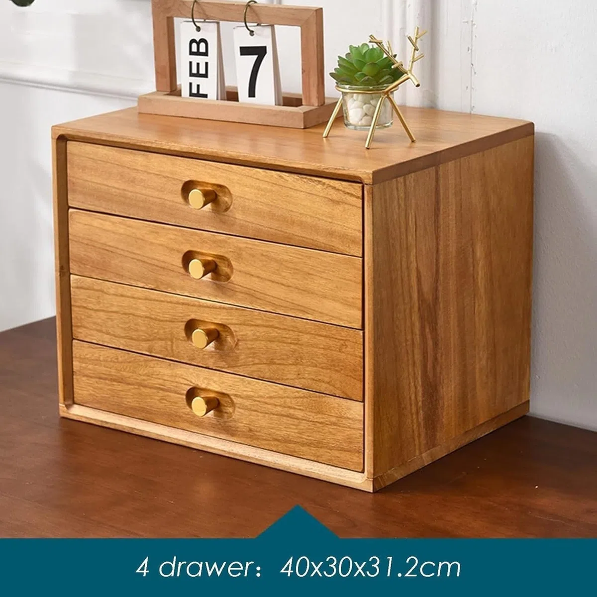 Organizador De Escritorio - Archivador Con Cajones De Madera, Estantería Multiusos Para Encimera, Para Libros, CD Y Revistas(3 layer)