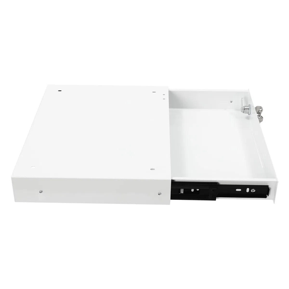 Organizador de Literatura con cajón bajo el Escritorio y Cerradura, 36,8 x 27,6 x 5 cm. Cajones extraíbles para Debajo del Escritorio. Organizador de Almacenamiento Deslizante con