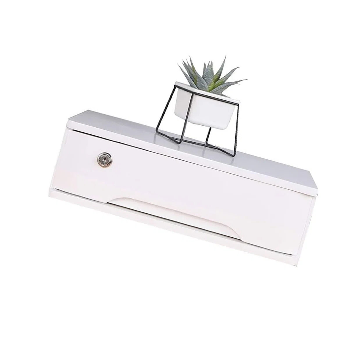 Organizador de Escritorio de Madera con Cerradura y cajones, Caja de Almacenamiento de Recibos A4 para Suministros de Oficina en casa, 4 Capas.