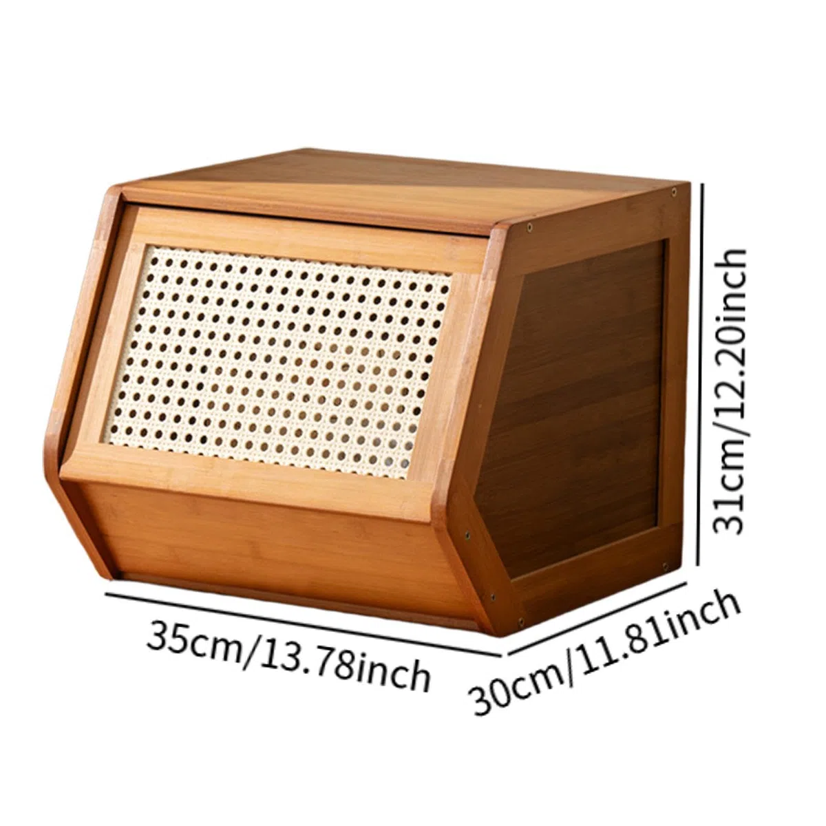 Organizador de Almacenamiento de Bambú, Portátil con Puerta, Práctico Organizador de Escritorio, Caja de Almacenamiento Multifuncional, Organizador El, Marrón 35cmx30cmx31cm, Individual