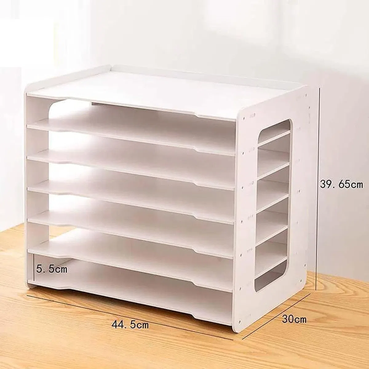 Unidad de almacenamiento de papel A3 extragrande, organizador versátil de escritorio de oficina y escuela, estante blanco y revistero para archivos, documentos y suministros de papelería