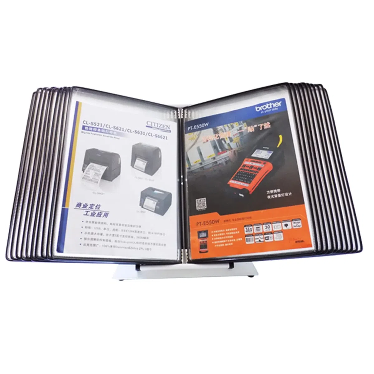 Organizador de Escritorio para Sistemas de Referencia, archivador Plegable, Soporte para Sistemas de exhibición de Escritorio, Organizador de Archivos A4 de 20 páginas con Bolsillos (G)